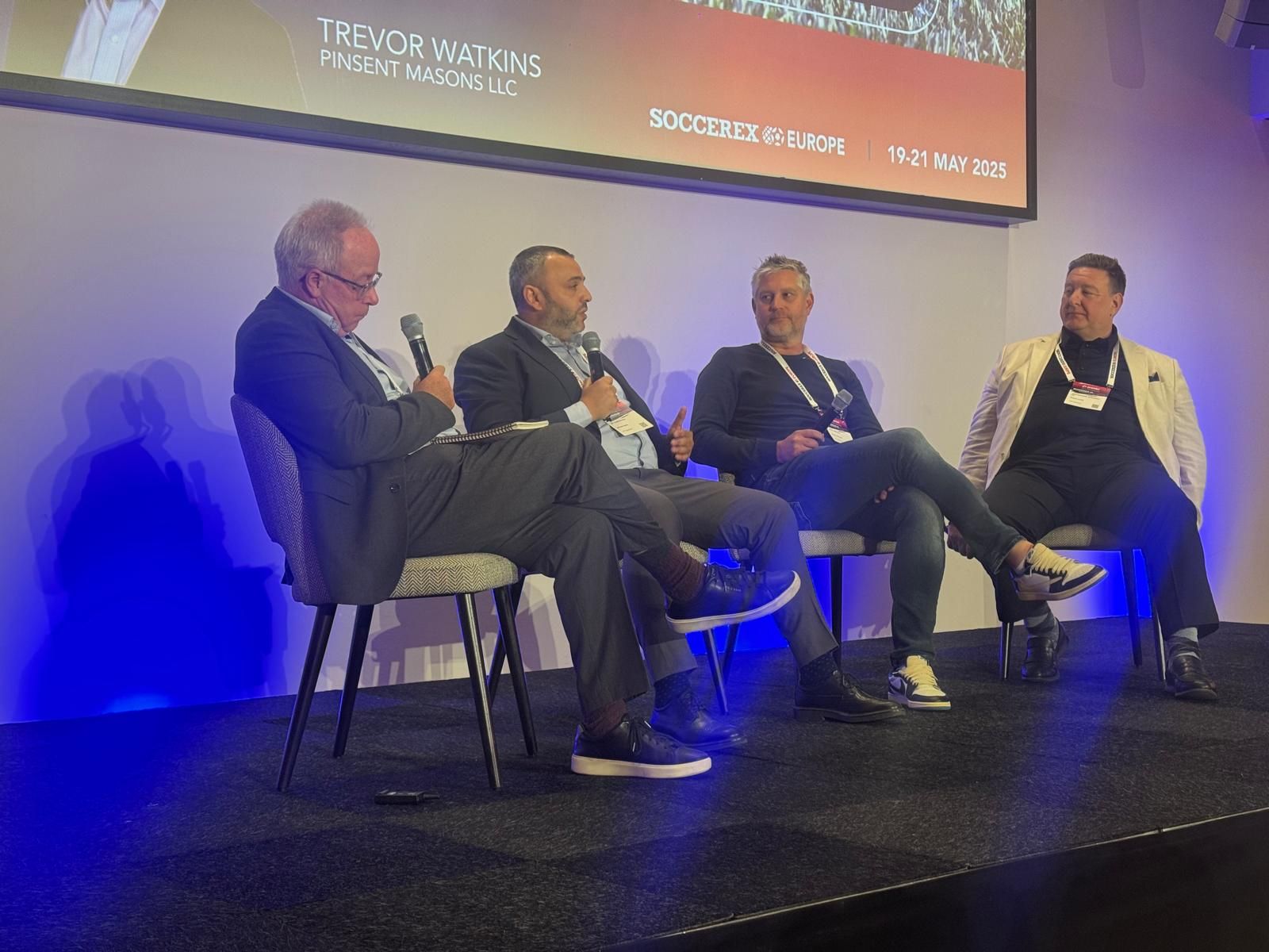David Dwinger speaking at Soccerex Europe