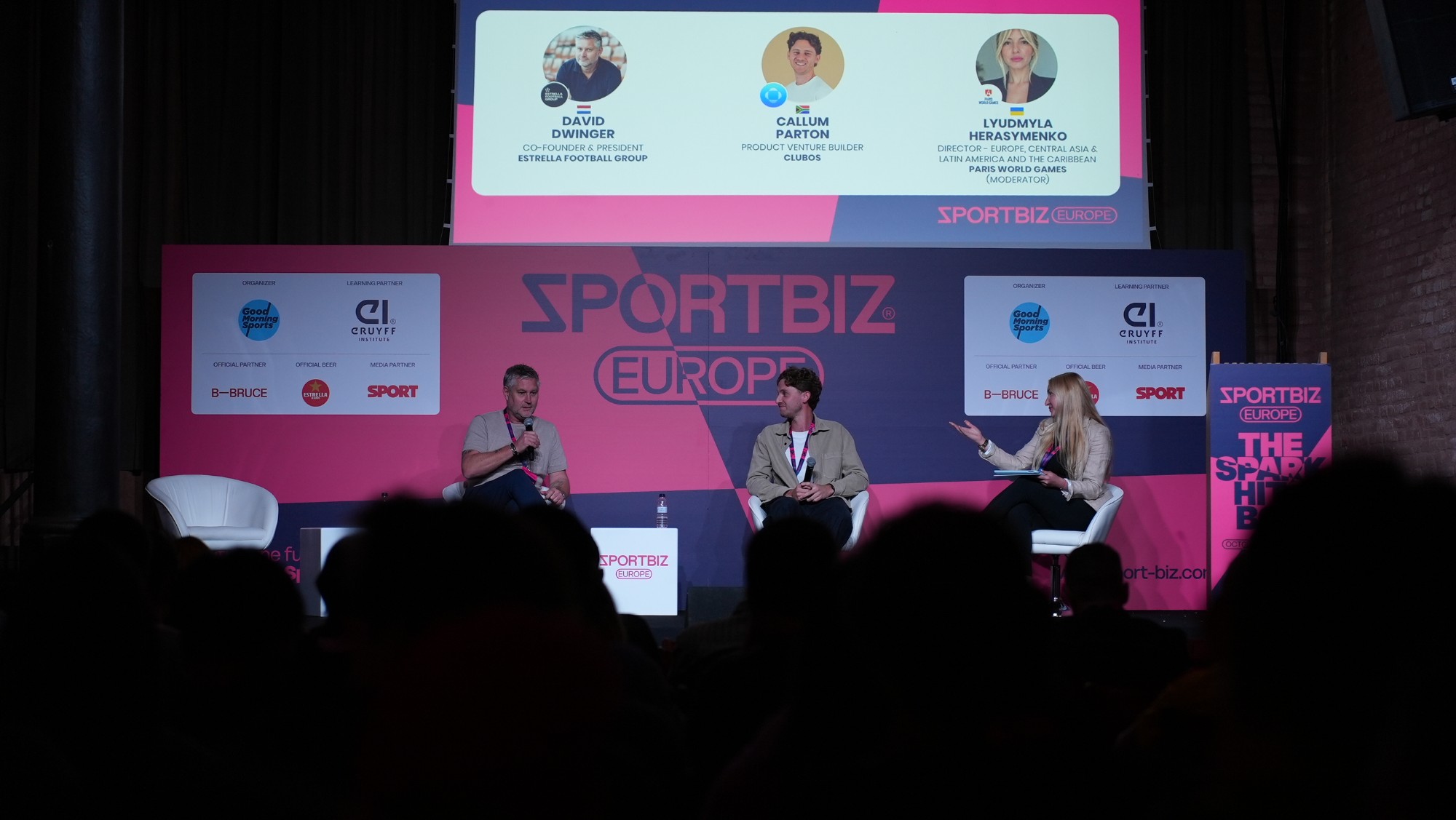 David Dwinger on a panel at SportBiz Europe