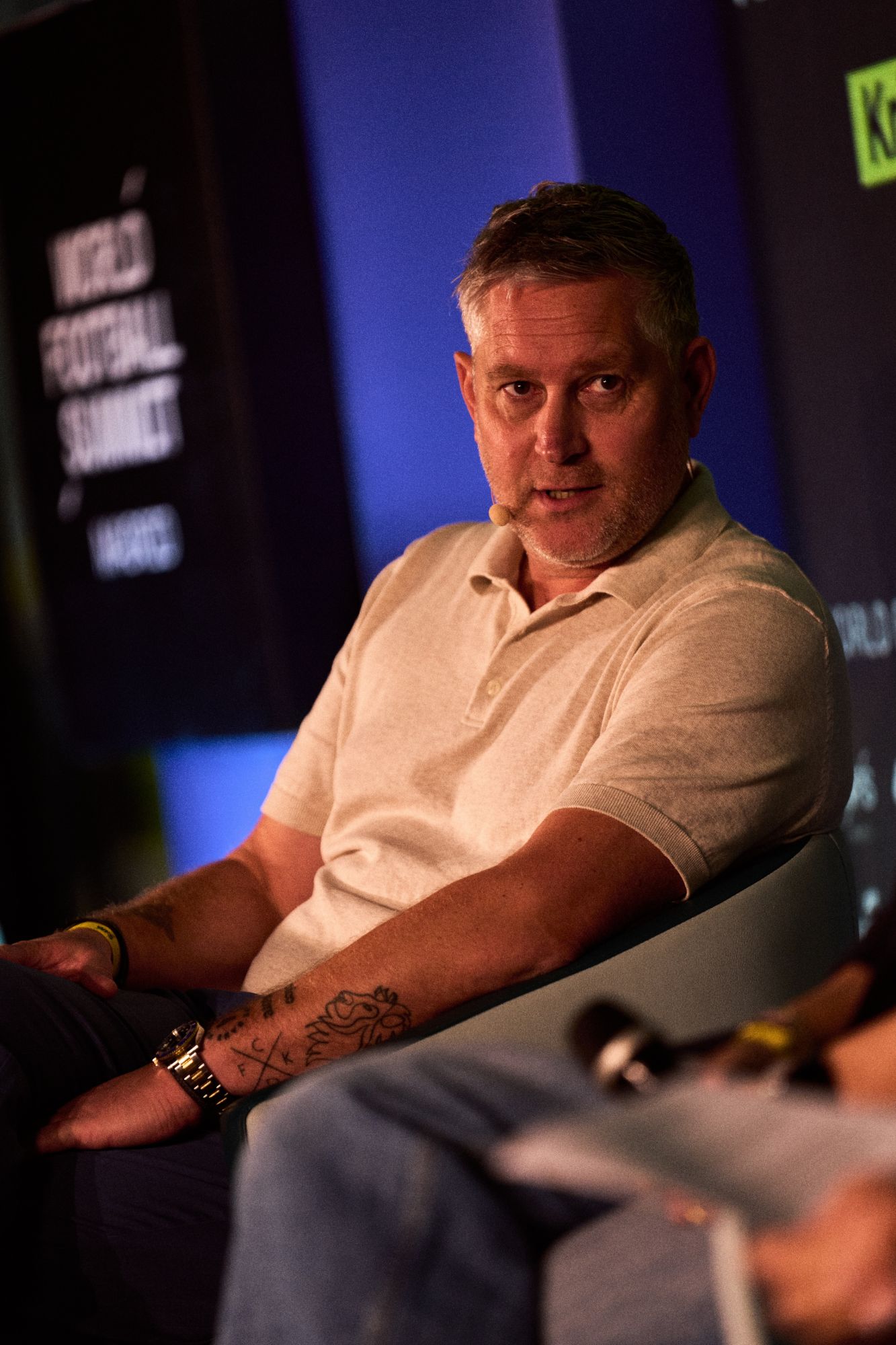 David Dwinger on stage at World Football Summit