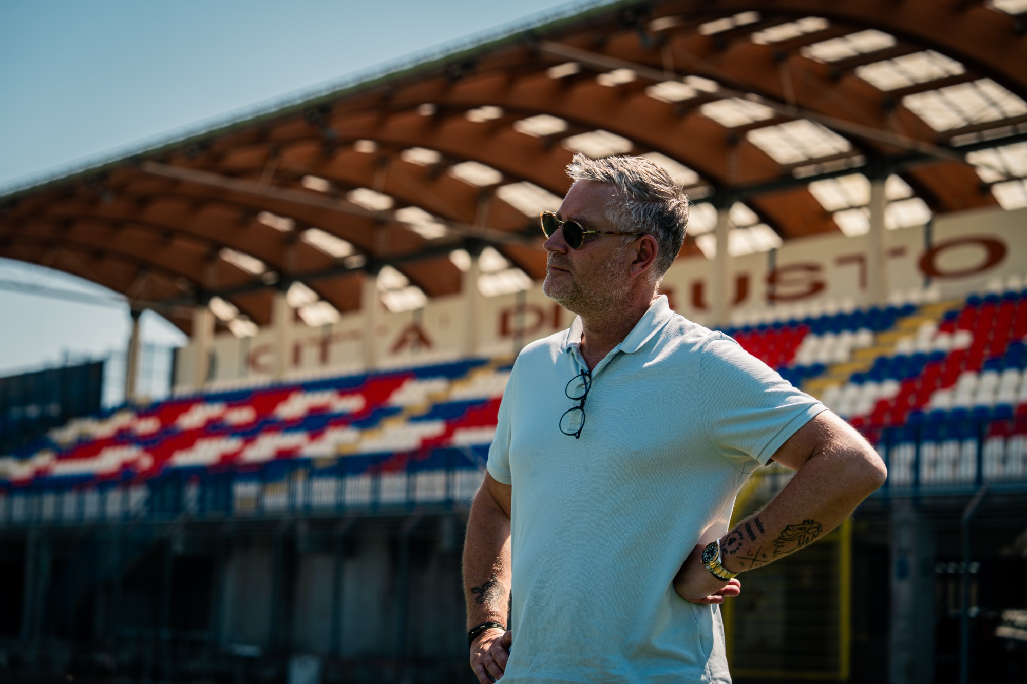 David Dwinger outdoors at a stadium